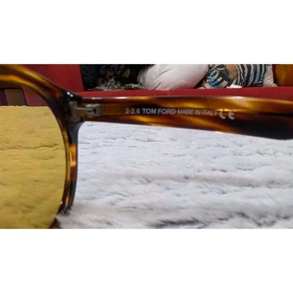 TOM FORD Tortoise Clint Sunglasses -TF537 Yellow Lens Unisex W/ Case & Box -23 - Picture 7 of 8